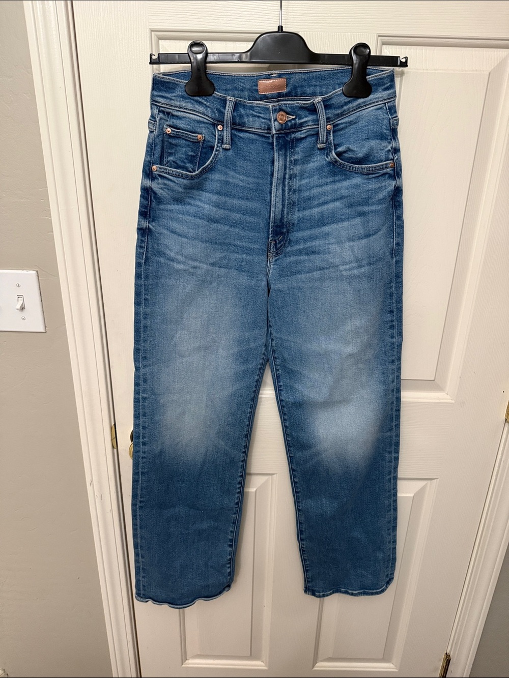 MOTHER Men's Relaxed Straight Jeans in Mid Blue Wash